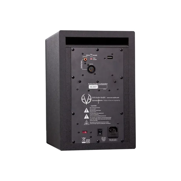 Eve Audio SC207 Monitor de estudio cercano activo de 2 vías de 6,5″ (plateado/negro, individual)