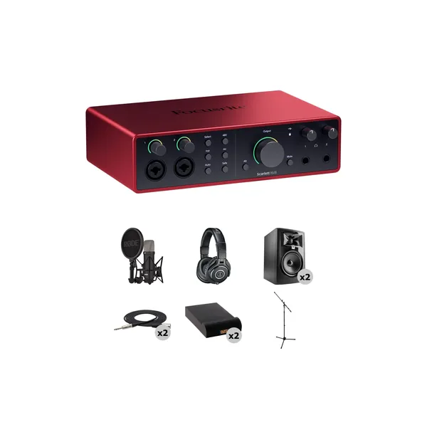 Focusrite Scarlett 16i16 USB-C Audio/MIDI Interface Home Studio Kit (4ta generación)