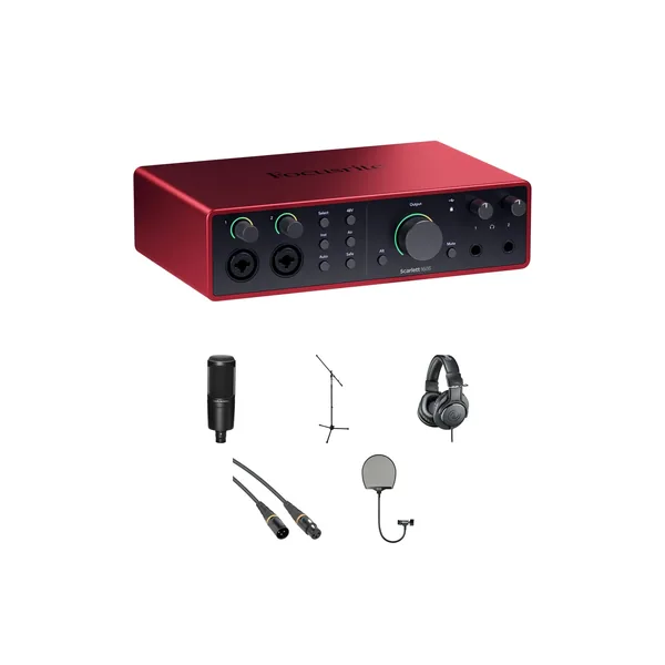 Focusrite Scarlett 16i16 USB-C Kit de interfaz de audio/MIDI con micrófono de condensador AT2020 (4.ª generación)