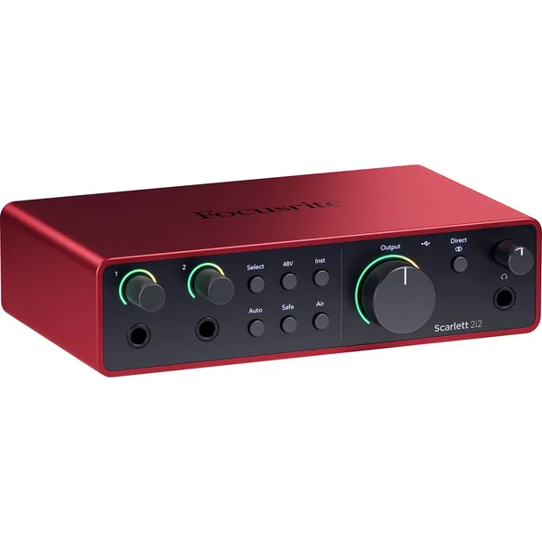 Kit de interfaz de audio Focusrite Scarlett 2i2 USB-C (4.ª generación) con micrófono Rode NT1 Signature Series y accesorios