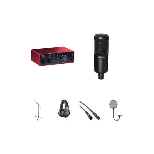 Kit de grabación de interfaz de audio USB-C Focusrite Scarlett 4i4 de 4ta generación