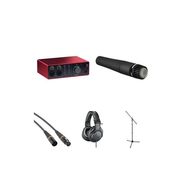 Focusrite Scarlett 4i4 USB-C Audio/MIDI Interface Kit de grabación de guitarra (4.ª generación)