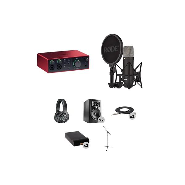 Kit de grabación de estudio con interfaz de audio/MIDI Focusrite Scarlett 4i4 USB-C (4.ª generación)