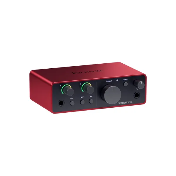 Kit de interfaz de audio Focusrite Scarlett Solo USB-C (4.ª generación) con altavoces JBL 305P MkII