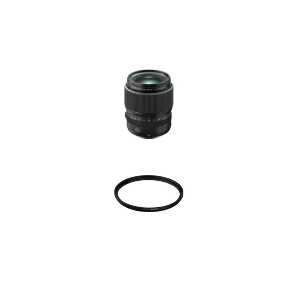 Lente FUJIFILM GF 80 mm f/1.7R WR con kit de filtro de 77 mm