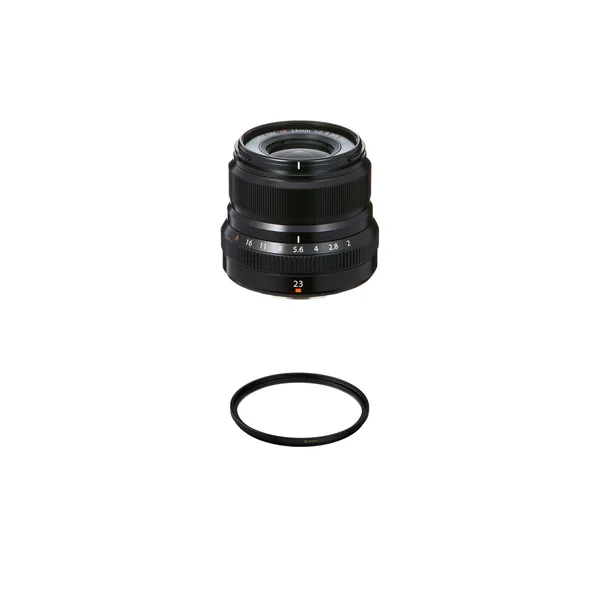 Lente FUJIFILM XF 23 mm f/2 R WR con kit de filtro UV