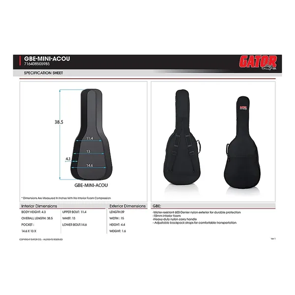 Gator Mini Acoustic Guitar Gigbag-Img-169825