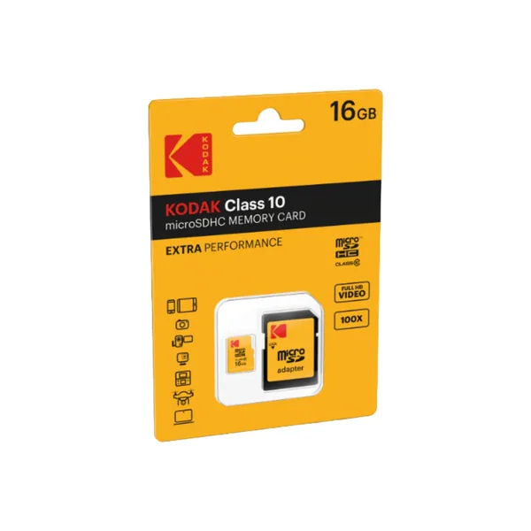Tarjeta de memoria microSDHC Kodak de 16 GB con adaptador SD