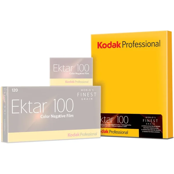 Película negativa (impresa) de color Kodak Ektar 100 de 4 x 5″ (10 hojas)