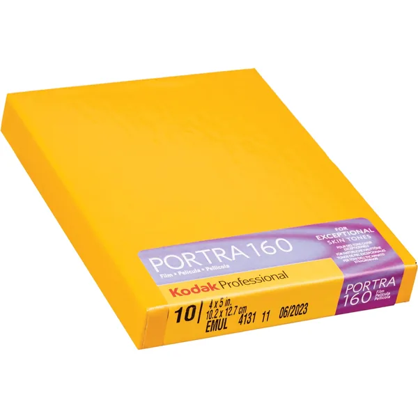 Película en color Kodak Portra 160 de 4 x 5″ (10 hojas)