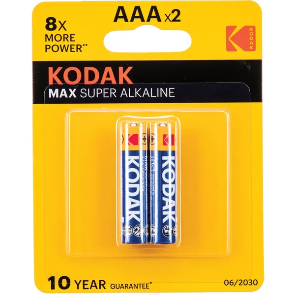 Pilas alcalinas Kodak AAA de 1,5 V (paquete de 2)