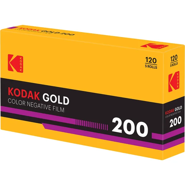Película negativa de color Kodak Eastman Gold 200 (120 rollos de película, paquete de 5)
