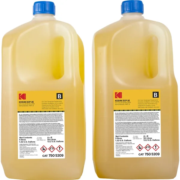 Kodak ECP-2E Kit Replenisher de color (Parte B, botella de 5 L, paquete de 2)