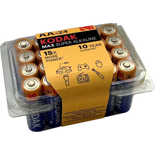Pilas alcalinas Kodak MAX AA (paquete de 24)