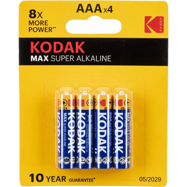 Pilas alcalinas Kodak MAX AAA de 1,5 V (paquete de 4)