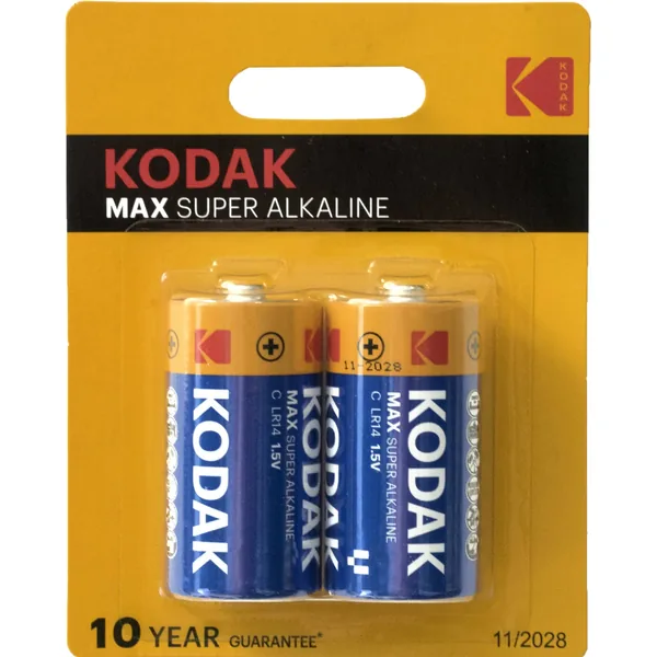 Batería alcalina C Kodak Max KC-2 (paquete de 2)