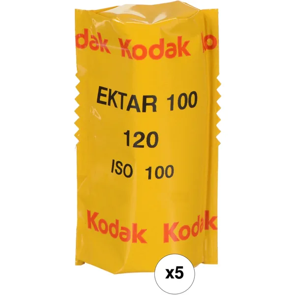 Kodak Professional Ektar 100 Película negativa de color (120 rollos de película, paquete de 5)