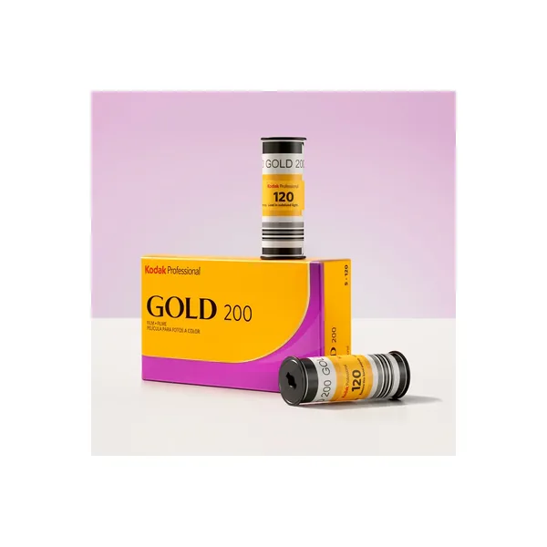 Película negativa de color Kodak Professional Gold 200 (120 rollos de película, paquete de 5)