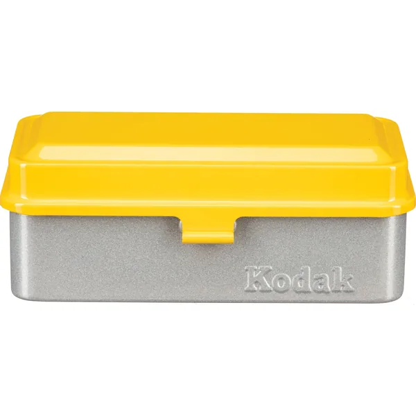 Estuche para películas Kodak Steel de 120/135 mm (tapa amarilla/cuerpo plateado)