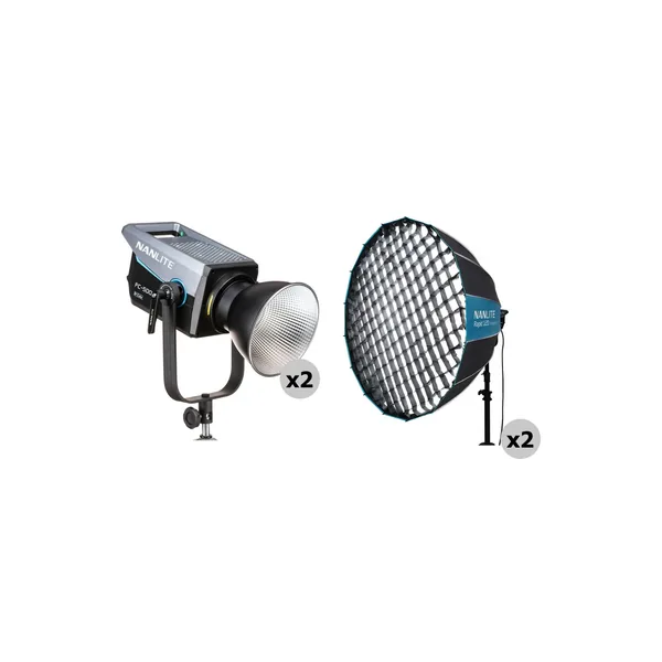 Foco LED bicolor Nanlite FC500B (kit de 2 luces Rapid 120 Softbox)