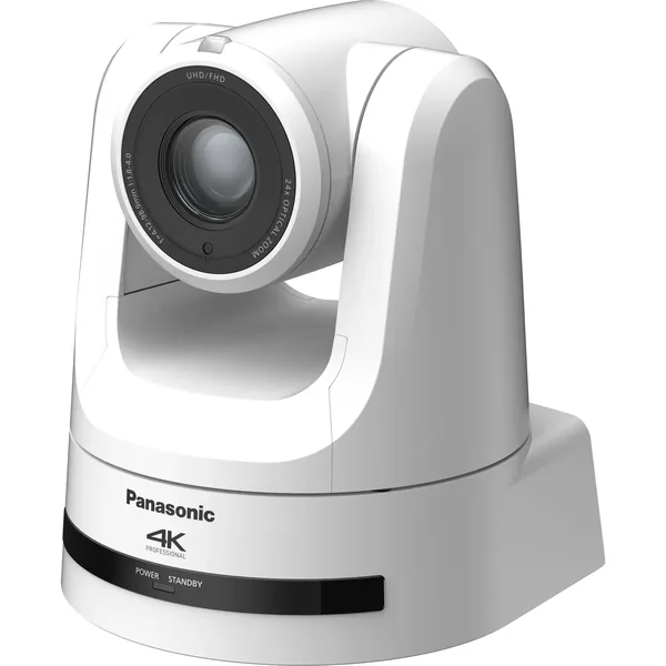 Cámara Panasonic 4K NDI Pro 12G-SDI/HDMI PTZ con zoom óptico de 24x (blanco)