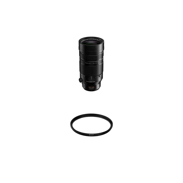 Panasonic Leica DG Vario-Elmar 100-400mm f/4-6.3 II ASPH. ENERGÍA O.I.S. Lente con kit de filtro UV