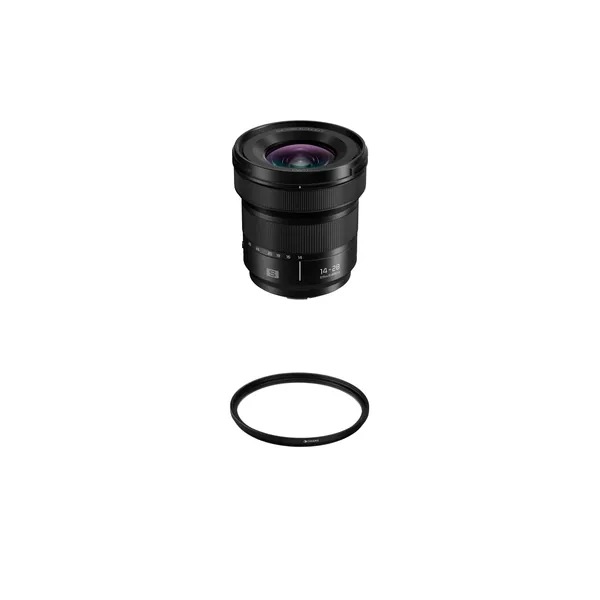 Lente MACRO Panasonic LUMIX 14-28 mm f/4-5.6 con kit de filtro UV