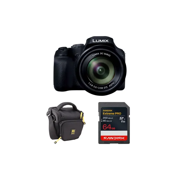 Cámara digital Panasonic LUMIX FZ80D con paquete básico
