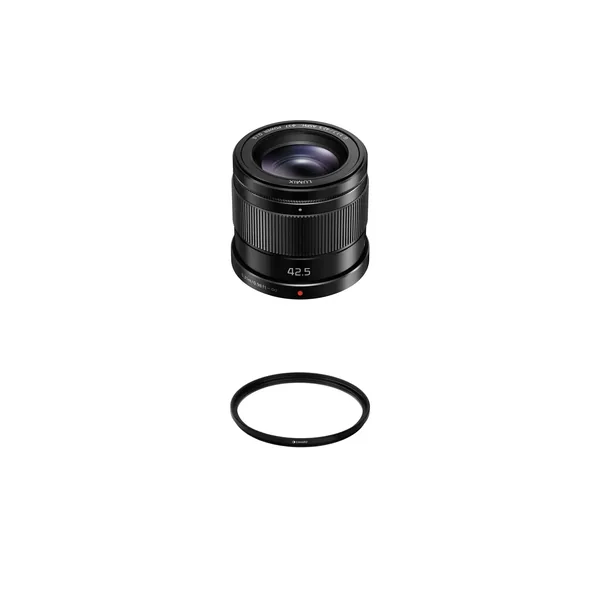 Panasonic LUMIX G 42.5mm f/1.7 ASPH. POWER O.I.S. Lens with UV Filter Kit