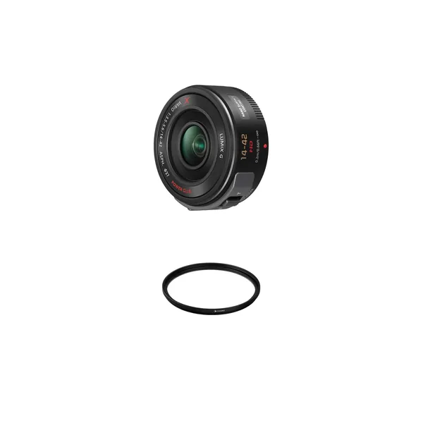 Panasonic LUMIX G X Vario PZ 14-42mm f/3.5-5.6 Potencia O.I.S. Lente con kit de filtro (negro)