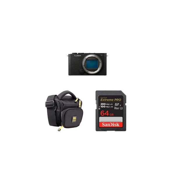 Cámara sin espejo Panasonic LUMIX S9 con paquete básico (negro)