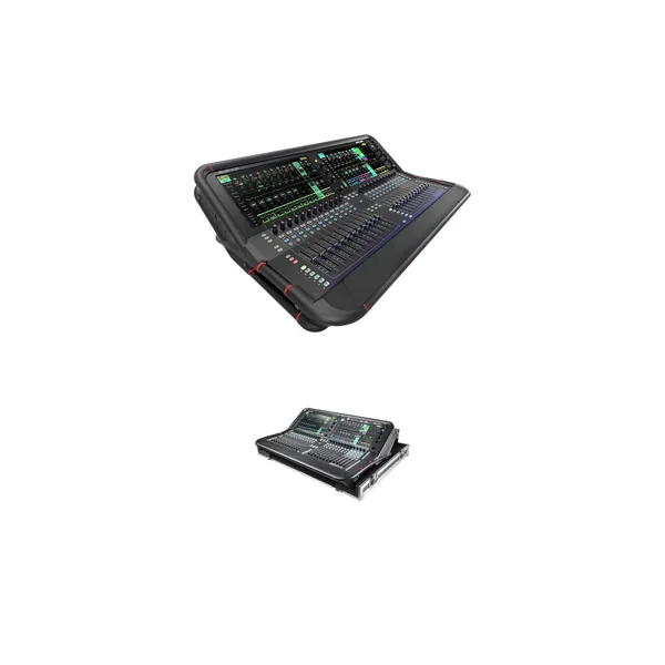 Allen & Heath Avantis Kit de mezclador digital de 64 canales/42 buses con estuche de vuelo, caseta para perros y ruedas