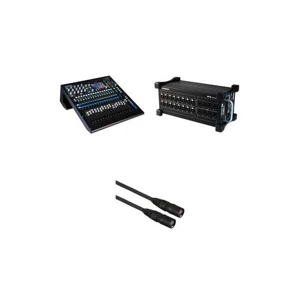 Paquete de interfaz de rack de audio y mezclador digital Allen & Heath Qu-16C (edición Chrome)