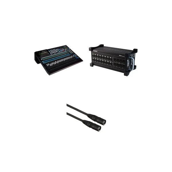Allen & Heath QU-24C Kit de mezclador digital con caja de escenario y cable Ethernet