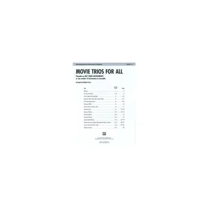 Alfred Music Publishing Movie Trios For All Alto Sax
