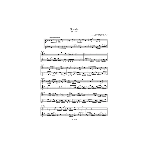 Bärenreiter Bach 3 Sonatan Flöte