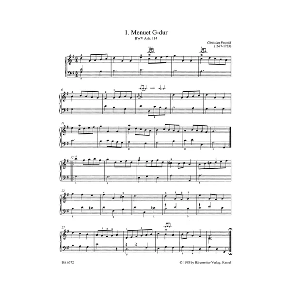 Bärenreiter Bach Leichte Klavierstücke