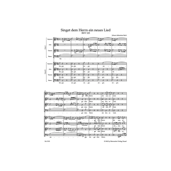 Bärenreiter Bach Motetten BWV 225-230