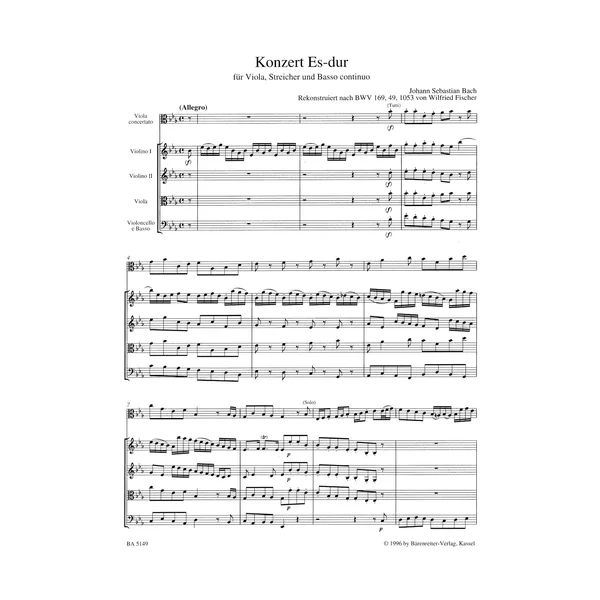 Bärenreiter Bach Violakonzert