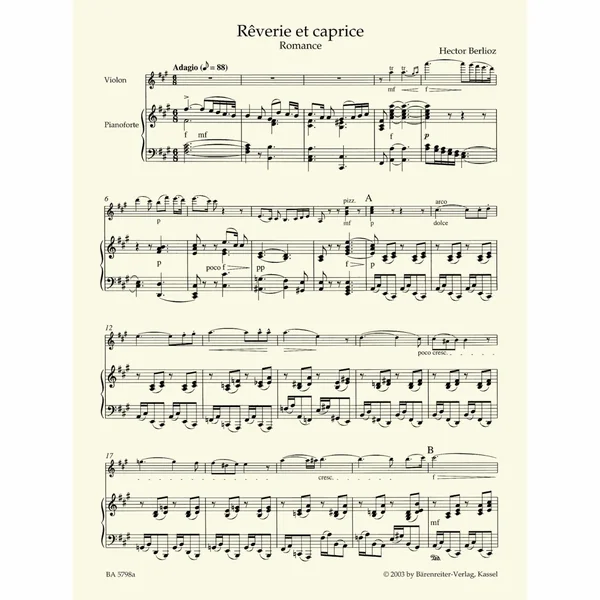 Bärenreiter Berlioz Rêverie et caprice