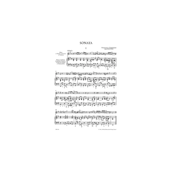 Bärenreiter Geminiani Sonate e-moll Oboe