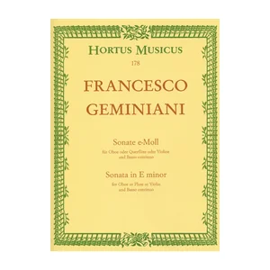 Bärenreiter Geminiani Sonate e-moll Oboe