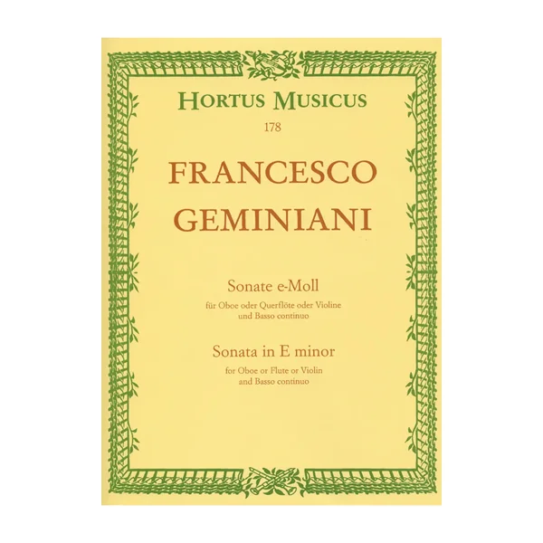 Bärenreiter Geminiani Sonate e-moll Oboe
