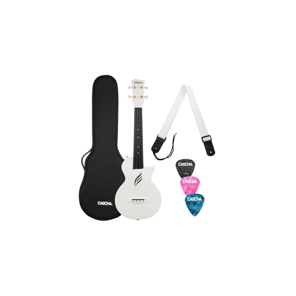 Cascha Carbon Concert Ukulele Set WH