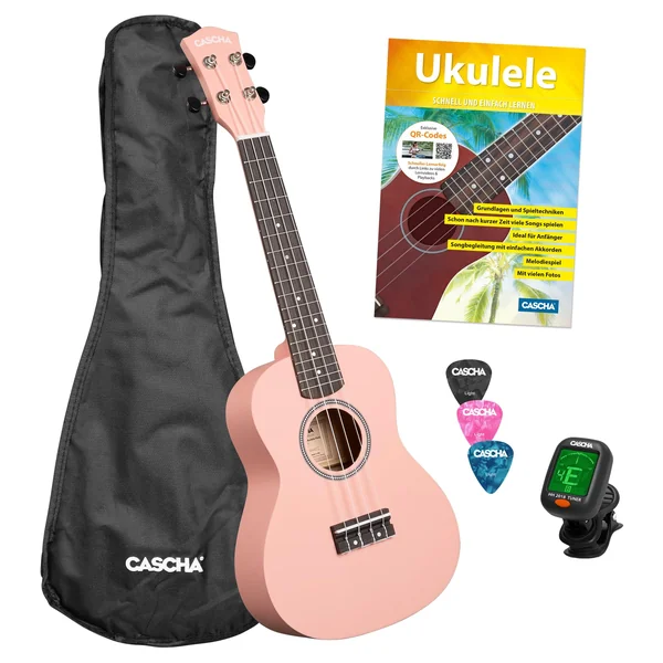 Cascha Concert Uke Linden Set PNK