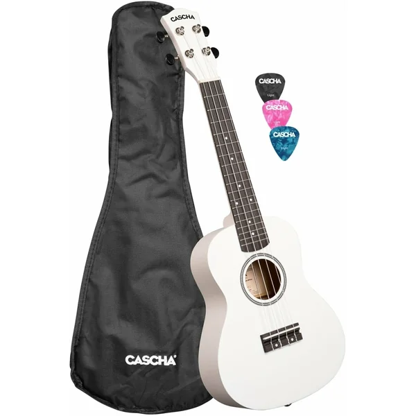 Cascha Concert Uke Linden Set WHT