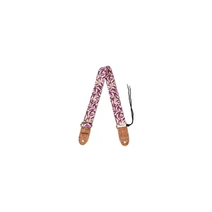 Cascha Ukulele Strap Mauve Leaves Veg