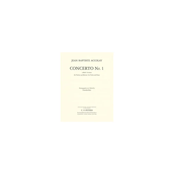 Edition Peters Accolay Concerto Nr.1 Violin
