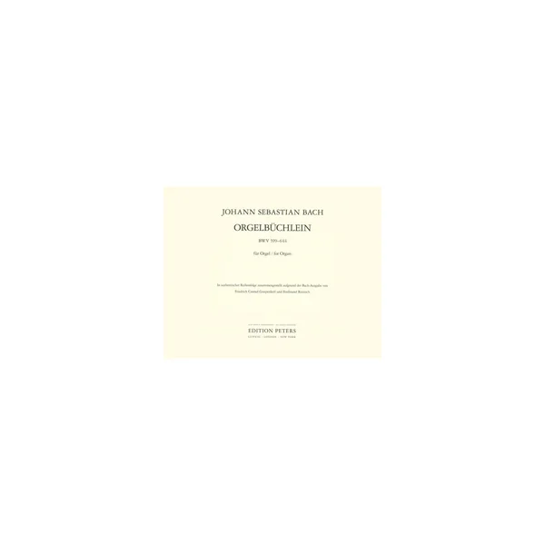 Edition Peters Bach Choralvorspiele