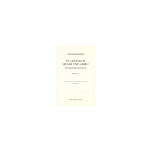 Edition Peters Bach Geistliche Lieder + Arien